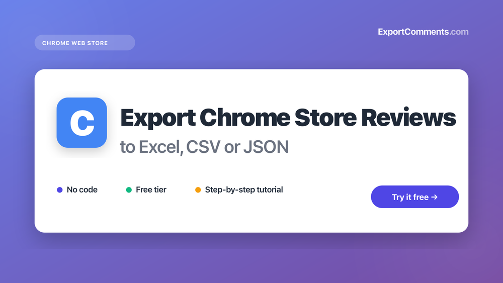 Chrome Web Store Reviews Exporter cover
