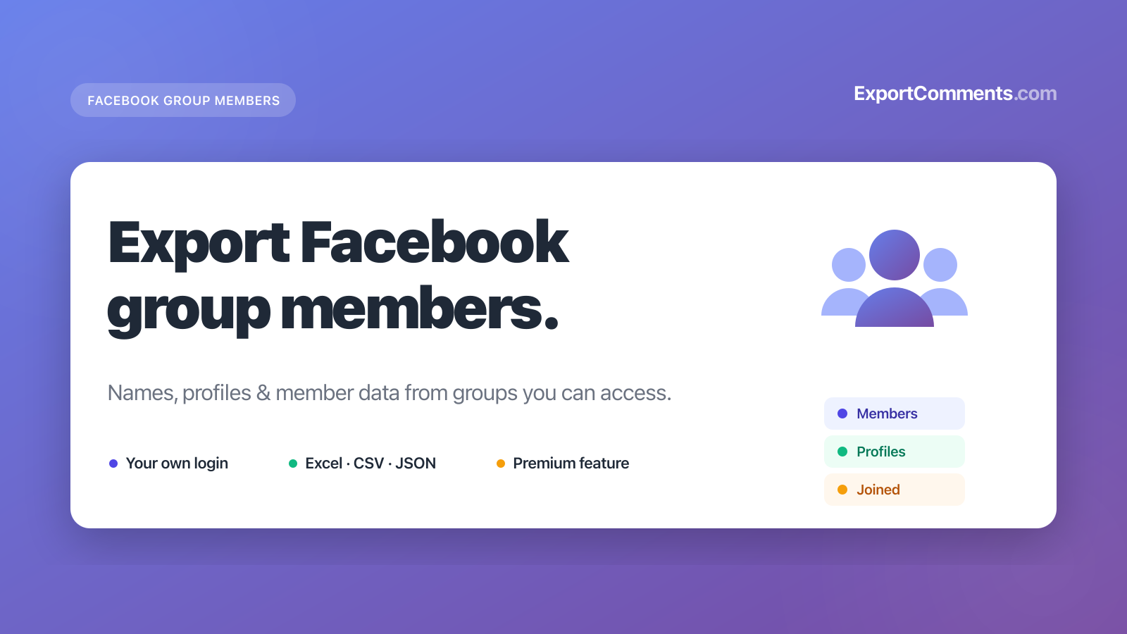 Export Facebook group members to Excel with ExportComments