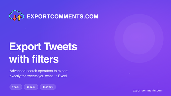 How to export Tweets using filters from Twitter
