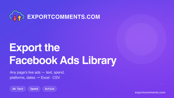 How to export the Facebook Ads Library