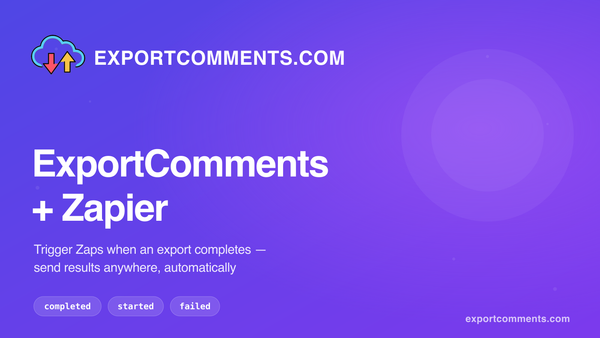 Automate ExportComments with Zapier webhooks