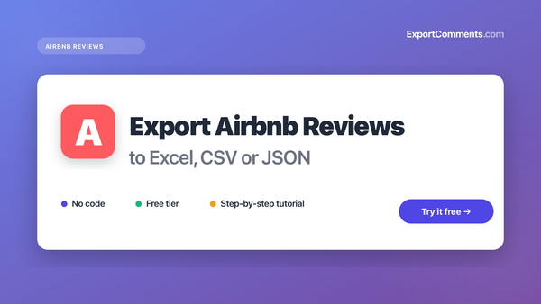 How to Export Airbnb Reviews to Excel