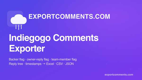 How to Export Indiegogo Comments to Excel