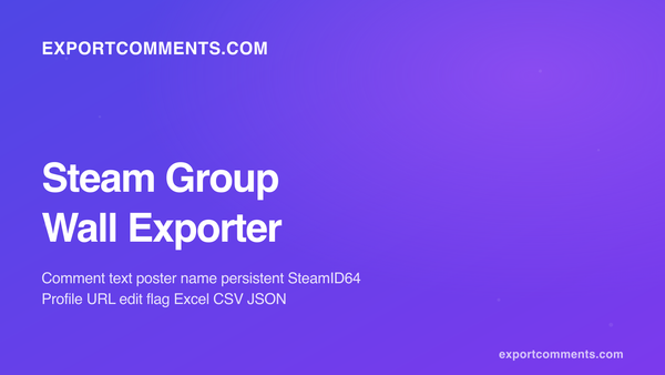 How to Export Steam Group Wall Comments